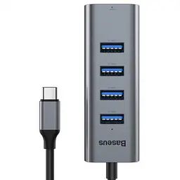 Мультипортовий адаптер USB Хаб Baseus Adapter Enjoy Type-C 4 USB3.0 + HDXiaomi CAHUB-N0G Grey