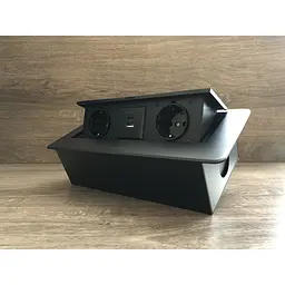 Настільна розетка 2R+USB+Type-C чорна