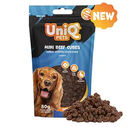 Ласощі для собак UniQ PETS Міні кубики з яловичини, 80 г