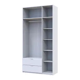 Розпашна Шафа для одягу Doros Лукас Білий 3ДСП 120х50х240 (80737796) - мініатюра 4