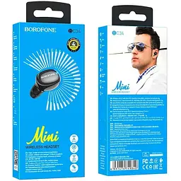 Бездротова гарнітура Borofone Bc34 Bluetooth моно навушник - мініатюра 4