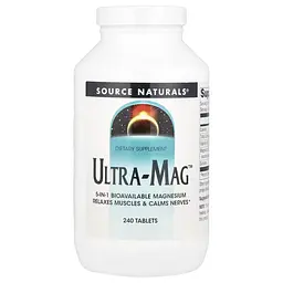 Комплекс магнию Source Naturals Ultra-Mag 240 таблеток з п'яти форм