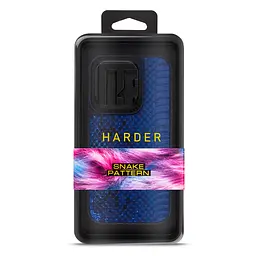 Кожаный чехол для Apple iPhone 14 Pro, Harder Snake Pattern, синий, термополиуретан ТПУ + экокожа с текстурой змеиной кожи, панель, защита корпуса, противоударный, микрофибра, рамка вокруг камеры, защита всего корпуса, (ARM76808) - мініатюра 3