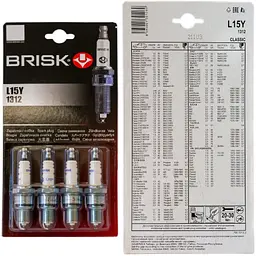 Свічка запалювання Brisk Classic L15Y.4К Зазор 0.8 мм Ключ 21 Довга (ВАЗ 2101-07 Таврія Сенс) (Блістер 1312) - мініатюра 2