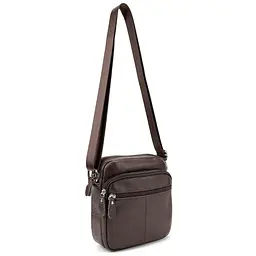 Шкіряний компактний чоловічий месенджер коричневий Tiding Bag M56-0080C - мініатюра 7