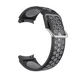 Ремінець для Samsung Galaxy Watch 4 Classic 46mm - чорно-сірий ширина кріплення 20мм силікон перфорація розмір LWatchbands Uniq (WB154275) - мініатюра 4