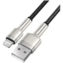 Дата кабель USB 2.0 AM to Lightning 1.0m Cafule Metal 2.4A black Baseus (CALJK-A01)