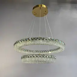 Люстра кільця Linisoln 7919-60*40 метал, кришталь, акрил LED 100 Вт 15-17 кв.м 120-50 см 60*40 см - мініатюра 3