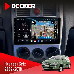 Штатна магнітола Hyundai Getz 2002-2010 Decker D9-011 4x64, DSP, 4G, 360 Decker (НФ-00005679)