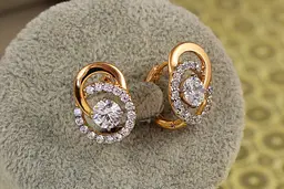 Сережки Xuping Jewelry Обертання планети с родієм 1.7 см золотисті - мініатюра 2