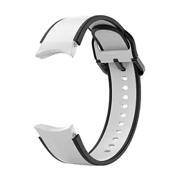 Ремінець для Samsung Galaxy Watch 6 40mm 6 44mm - біло-чорний ширина кріплення 20мм силікон Watchbands Double Line (W12-7WB32634024) - мініатюра 3