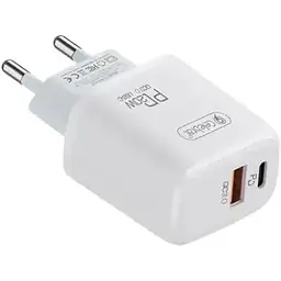 Зарядний пристрій Celebrat C-H3 Type C + USB QC3.0 20W Charger White - мініатюра 2