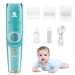 Безшумна машинка для стрижки дітей та немовлят VGR Baby V-151, Бездротовий тример 3 насадки з витяжкою - мініатюра 2