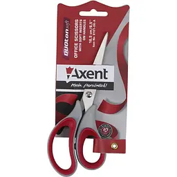 Ножиці офісні Axent Duoton Soft 16,5см сіро-червоні (10) (200) 6101-06