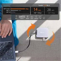 Багатопортовий мультиадаптер J5create JCD3191-N, USB Type-C 5-в-1 білий - мініатюра 7