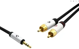 Аудио кабель 3.5 Jack-2xRCA Oehlbach i-Connect J-35 R 300 Black - мініатюра 2