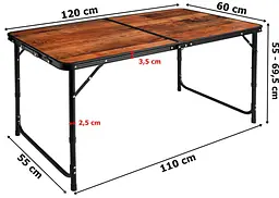 Стіл туристичний розкладний зі стільцями Hanert WoodLine 120x60 см - мініатюра 2