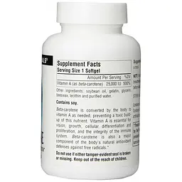 Вітаміни та мінерали Source Naturals Beta Carotene 25000 IU 100 капсул - мініатюра 2