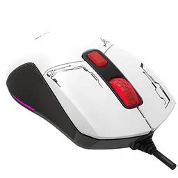 Мишка XTRIKE ME GM-316, ігрова, 7200dpi., 6кн., 13 режимів RGB, 2 панелі, біла - мініатюра 7