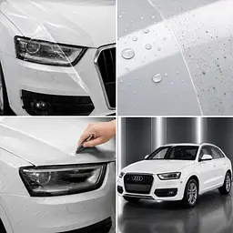 Антигравійна захисна бронеплівка за лекалами для Audi Q3 8U 2011-2018 - передня частина авто (капот бампер крила)) - мініатюра 3