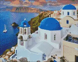 Набір алмазної мозаїки "Мальовничий Санторіні" 40*50 см AMO 7173