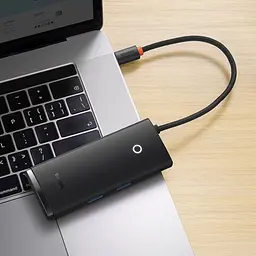 Перехідник HUB Baseus Lite Series 6in1 (Type-C to HDMI + 2xUSB 3.0 + PD+SD/TF) (WKQX05) Black - мініатюра 7
