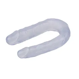 Двосторонній фалоімітатор Hi-Rubber Born To Create Pleasure 13 Inch 34 см прозорий - мініатюра 5