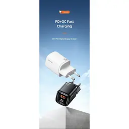 Зарядний пристрій Usams US-CC152 T46 33W PD+QC з Type-C to Lightning Cable white - мініатюра 3