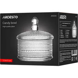Цукерниця Ardesto Verbena прозора 12.5 см (AR5020) - мініатюра 5