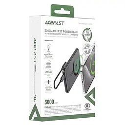 Портативний ЗП Power Bank Acefast M30 PD20W з Бездротовий зарядний пристрій with cable 5000 mAh Black - мініатюра 6