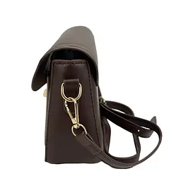 Жіноча сумка через плече крос-боді з екошкіри Lilly P2-1601DB Коричнева - мініатюра 9