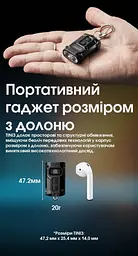 Ліхтар брелок Nitecore TINI 3 2xNiteLab UHE LED 600 лм USB-C (5 режимів) Сірий - мініатюра 9