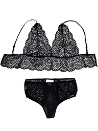 Сексуальний спокусливий еротичний комплект - еротична білизна 48 XL чорний 1048-2 - мініатюра 3