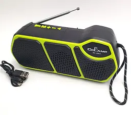 Радіоприймач ліхтар акумуляторний із сонячною панеллю та Bluetooth портативна колонка MP3 USB порт радіо світильник CCLAMP CL-823 зелений - мініатюра 1