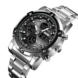 Наручний годинник чоловічий 1389SIBK Silver-Black-Black Skmei acs0030776 - мініатюра 2