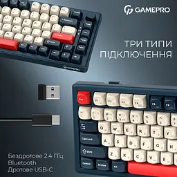 Клавіатура GamePro Asgard Yord Keychron Super Red Switch Wireless/Bluetooth/USB Blue бездротова (MK266BL) - мініатюра 18