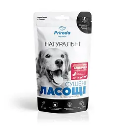 Ласощі Природа для собак натуральні сушені, хвіст яловичий слайсами, 100 г