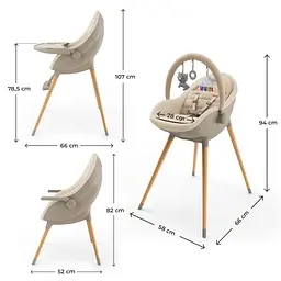 Стілець для годування Kinderkraft 2 в 1 Fini Up Beige (5902533930104) - мініатюра 8