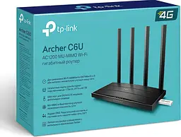 TP-Link Маршрутизатор ARCHER C6U AC1200 4xGE LAN 1xGE WAN 1xUSB 2.0 MU-MIMO - мініатюра 4