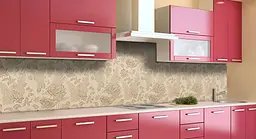 Кухонний фартух Пісочна клумба Троянда ПВХ для декору 60х300 см Абстракція Бежевий Happy Pocket Z183689 - мініатюра 3