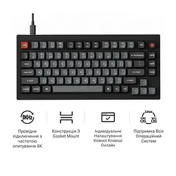 Клавіатура Keychron V1 8K Keychron Super Red Switch Black RGB (V1W-D1-UA) - мініатюра 8