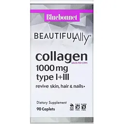Колаген Bluebonnet Nutrition Beautiful Ally Collagen Type I + III 1000 мг 90 капсул - мініатюра 2