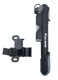 Насос велосипедний міні з манометром West Biking YP0711157 пластиковий чорний 100 Psi (G0001549) - мініатюра 2