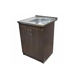 Тумба з накладною мийкою для кухні ЛДСП 60х60х83 см Венге (52867-01122) - мініатюра 2