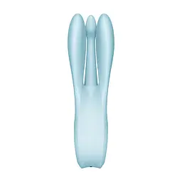 Кліторальний вібратор Satisfyer Threesome 1 Light Blue з трьома гнучкими пальчиками - мініатюра 4