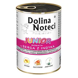 Вологий корм для цуценят Dolina Noteci Premium з індичим серцем банка 400 г
