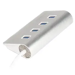 Концентратор Maxxter USB 3.0 Type-A 4 ports silver (HU3A-4P-01) - мініатюра 2
