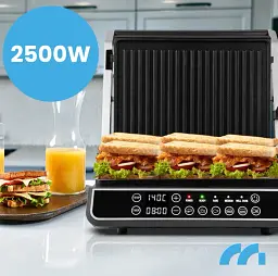 Електрогриль притискний MalTec SM5000W-PRO, 2200 Вт, контактний гриль-прес, чорний зі сріблястим - мініатюра 5
