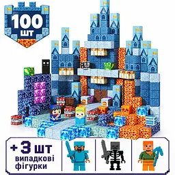 Магнітний конструктор Minecraft 100 шт по грі Майнкрафт Крижана фортеця Mk001063 - мініатюра 2
