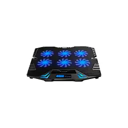 Підставка до ноутбука IceCoorel 10-17", 6*70mm 1800 RPM, 2*USB, + LCD, 365*297*30mm, Black (K8) - мініатюра 2